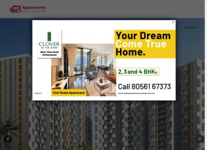 How appaswamy.com looks like on a tablet such as an iPad.