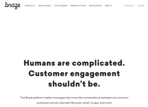 How appboy.com looks like on a tablet such as an iPad.