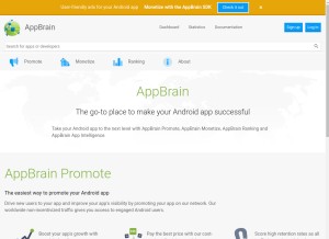 How appbrain.com looks like on a tablet such as an iPad.