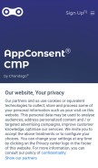 How appconsent.io looks like on a mobile device such as an iPhone.