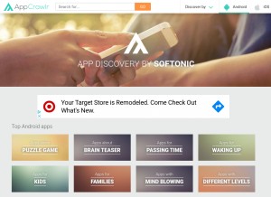 How appcrawlr.com looks like on a tablet such as an iPad.