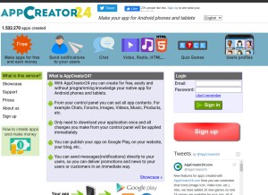 How appcreator24.com looks like on a tablet such as an iPad.