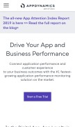 How appdynamics.com looks like on a mobile device such as an iPhone.