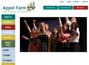 How appelfarm.org looks like on a tablet such as an iPad.