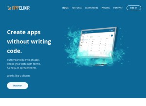 How appelixir.com looks like on a tablet such as an iPad.