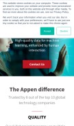 How appen.com looks like on a mobile device such as an iPhone.