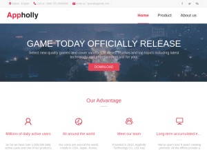 How appholly.com looks like on a tablet such as an iPad.