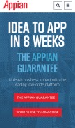 How appian.com looks like on a mobile device such as an iPhone.