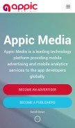 How appicmedia.com looks like on a mobile device such as an iPhone.