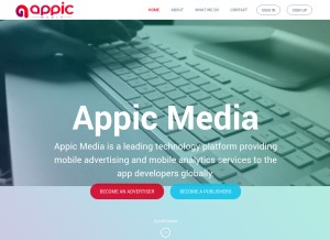 How appicmedia.com looks like on a tablet such as an iPad.