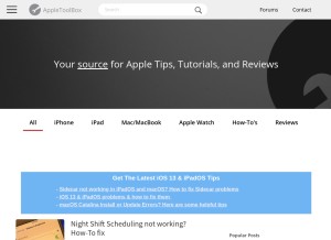 How appletoolbox.com looks like on a tablet such as an iPad.