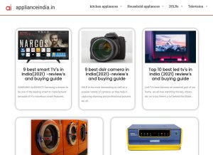 How applianceindia.in looks like on a tablet such as an iPad.