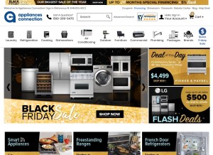 How appliancesconnection.com looks like on a tablet such as an iPad.
