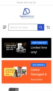 How appliancesdeals.com.au looks like on a mobile device such as an iPhone.