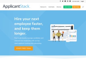 How applicantstack.com looks like on a tablet such as an iPad.