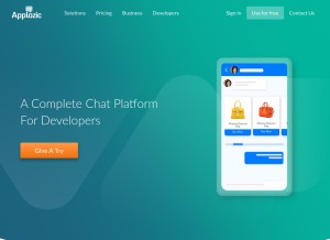 How applozic.com looks like on a tablet such as an iPad.