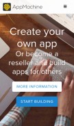 How appmachine.com looks like on a mobile device such as an iPhone.