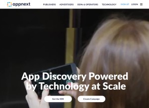 How appnext.com looks like on a tablet such as an iPad.