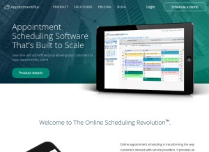 How appointmentplus.com looks like on a tablet such as an iPad.