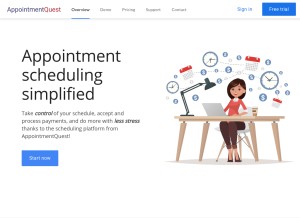 How appointmentquest.com looks like on a tablet such as an iPad.