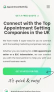 How appointmentsetting.co.uk looks like on a mobile device such as an iPhone.