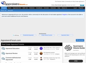 How appraisersforum.com looks like on a tablet such as an iPad.