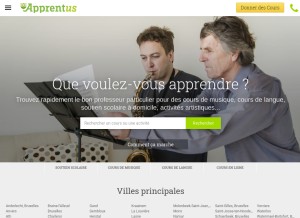 How apprentus.be looks like on a tablet such as an iPad.