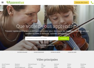 How apprentus.fr looks like on a tablet such as an iPad.