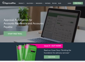 How approvalmax.com looks like on a tablet such as an iPad.