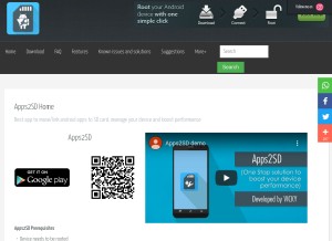 How apps2sd.info looks like on a tablet such as an iPad.