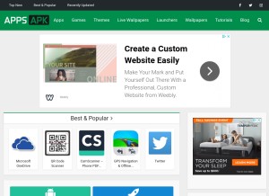 How appsapk.com looks like on a tablet such as an iPad.