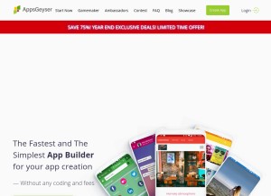 How appsgeyser.com looks like on a tablet such as an iPad.