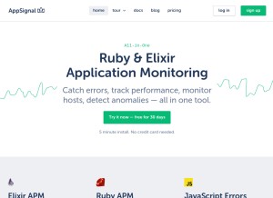 How appsignal.com looks like on a tablet such as an iPad.