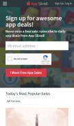 How appsliced.co looks like on a mobile device such as an iPhone.