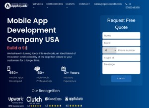 How appsquadz.com looks like on a tablet such as an iPad.