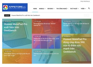 How appstore.vn looks like on a tablet such as an iPad.