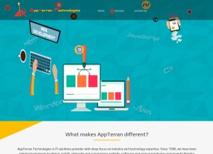 How appterran.com looks like on a tablet such as an iPad.