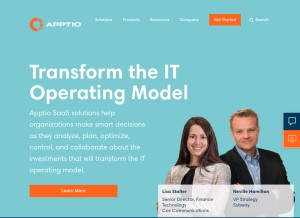 How apptio.com looks like on a tablet such as an iPad.