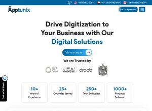 How apptunix.com looks like on a tablet such as an iPad.