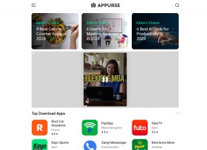 How appurse.com looks like on a tablet such as an iPad.