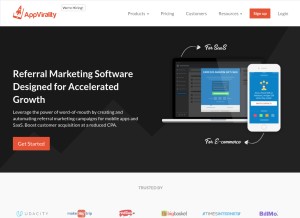 How appvirality.com looks like on a tablet such as an iPad.