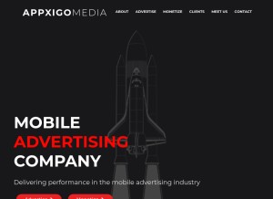 How appxigo.com looks like on a tablet such as an iPad.