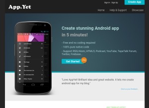 How appyet.com looks like on a tablet such as an iPad.