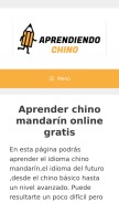 How aprendiendochino.org looks like on a mobile device such as an iPhone.