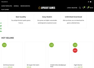 How apricot.games looks like on a tablet such as an iPad.