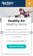 How aprilaire.com looks like on a mobile device such as an iPhone.