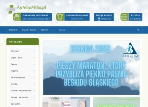 How aptekamika.pl looks like on a tablet such as an iPad.