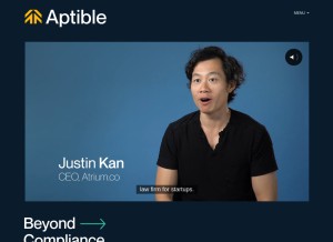 How aptible.com looks like on a tablet such as an iPad.