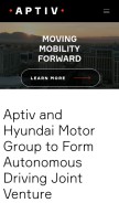 How aptiv.com looks like on a mobile device such as an iPhone.