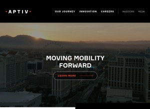 How aptiv.com looks like on a tablet such as an iPad.